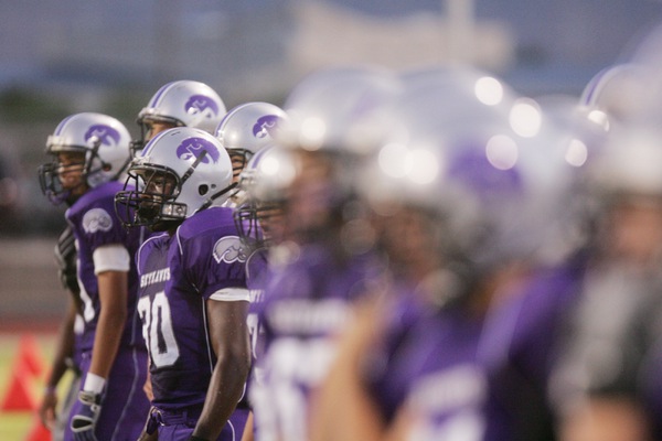 The Silverado players watch from the sidelines during a home ...