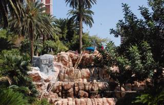 Construction on The Mirage's volcano began in February 2008. The redesigned volcano will open to the public in December. 