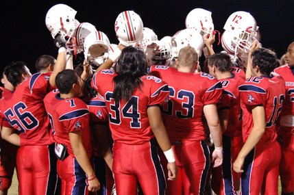 Liberty celebrates its win over Durango at home on Friday night. Liberty won, 35-7.