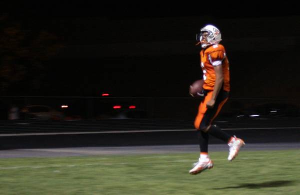 Chaparral's Breonta Griffin celebrates after scoring a touchdown against Basic.