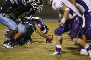 Centennial's special teams unit lines up for an extra point Friday night against Silverado.
