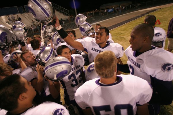 Silverado celebrates after defeating Centennial on Friday night.
