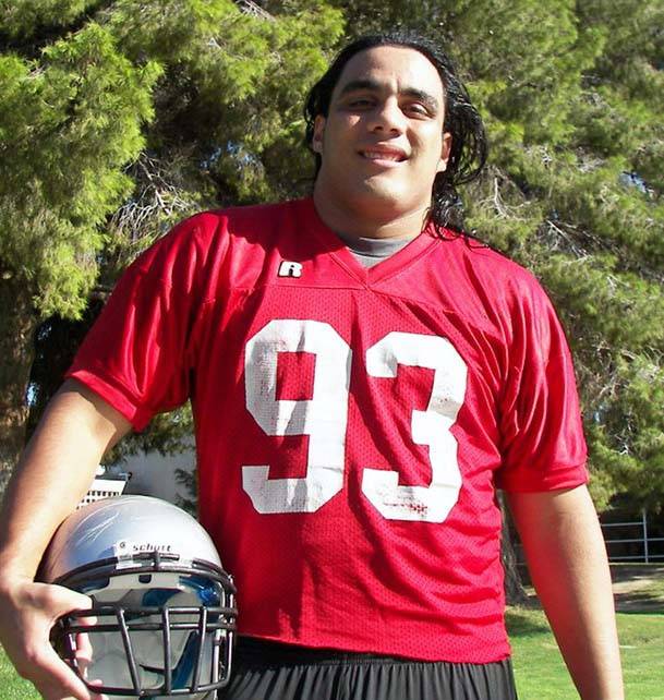 Malo Taumua poses after practice Sunday at UNLV. The sophomore defensive tackle from Honolulu blocked Arizona State kicker Thomas Weber&#146;s 35-yard field goal attempt in overtime Saturday night to clinch a 23-20 victory for the Rebels over the 15th-ranked Sun Devils. UNLV coach Mike Sanford says Taumua is one of the hardest-working Rebels, and his affable and energetic demeanor has made him a team leader.