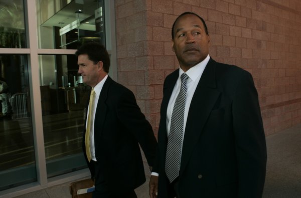 O.J. Simpson arrives at the Clark County Regional Justice Center ...
