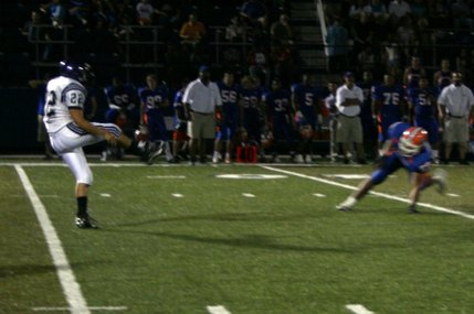 Junior Anthony Ramirez kicks the ball for Durango during Friday's game at Bishop Gorman.
