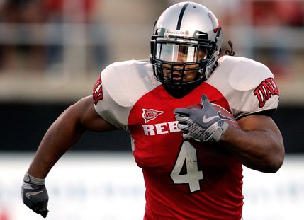 UNLV's Frank Summers runs with the ball during the game against Iowa State at Sam Boyd Stadium.