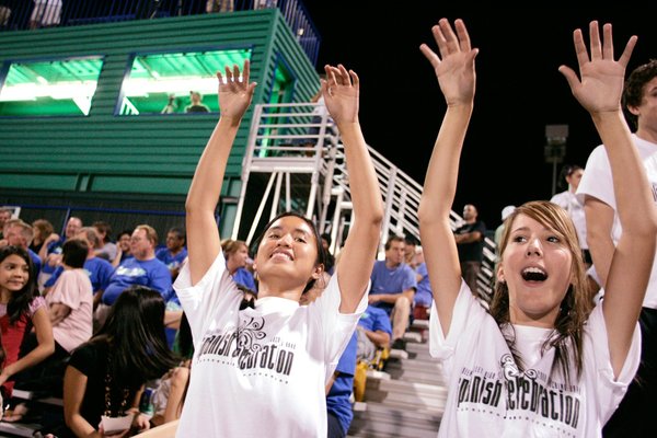 Members of the Green Valley marching band, seniors Lauren Chao, ...