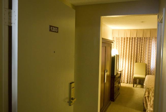 Room 1203 at the Palace Station Hotel & Casino is seen in Las Vegas, Friday, Sept. 19, 2008. The room is where O.J. Simpson allegedly commited felony kidnapping, armed robbery and conspiracy related to a September 13, 2007 confrontation with sports memorabilia dealers. 