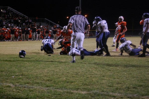 Chaparral senior quarterback Jermal Turner (8) reaches in the endzone ...
