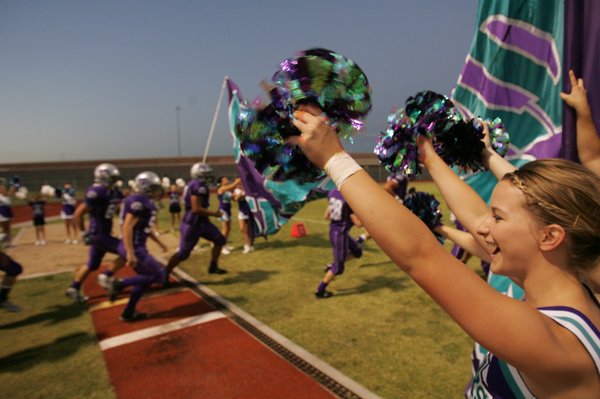 Silverado cheerleaders offer some encouragement for the Skyhawks before Friday ...