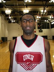 New UNLV center Darris Santee, a junior, will battle freshmen Beas Hamga and Brice Massamba for the starters role down low this season. Santee, a Houston native, won an NJCAA national championship at Midland College in Texas.