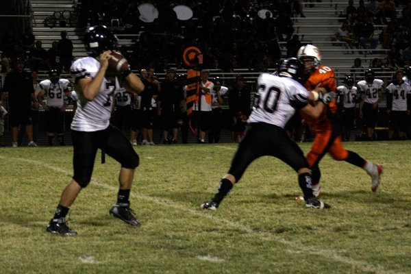 Las Vegas quarterback Emir Lopez gets ready for a pass ...