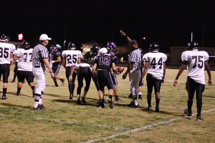 Durango's Nathan Weaver (12) tosses the ball to the referee after a play in the second quarter on Friday night. 