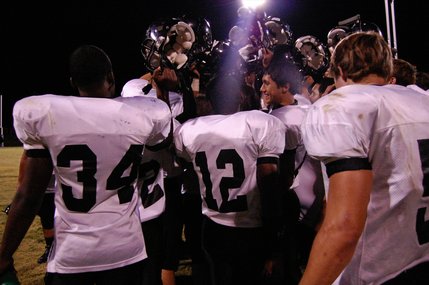 Clark celebrates after defeating Durango 26-15  Friday night. The night brought Clark its first win of the season. 