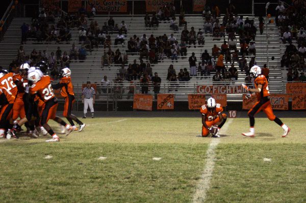 Chaparral kicker Carl VanLandingham tries for an extra point during ...