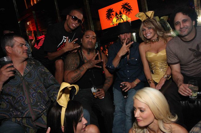 Kid Rock, George Maloof and Holly Madison and company party at the Palms. 