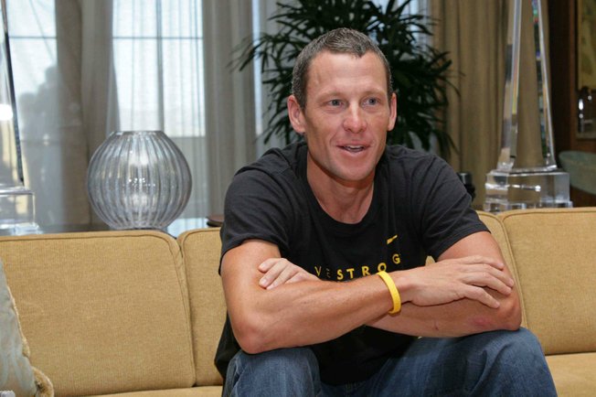 Lance Armstrong in the Palazzo's presidential suite.