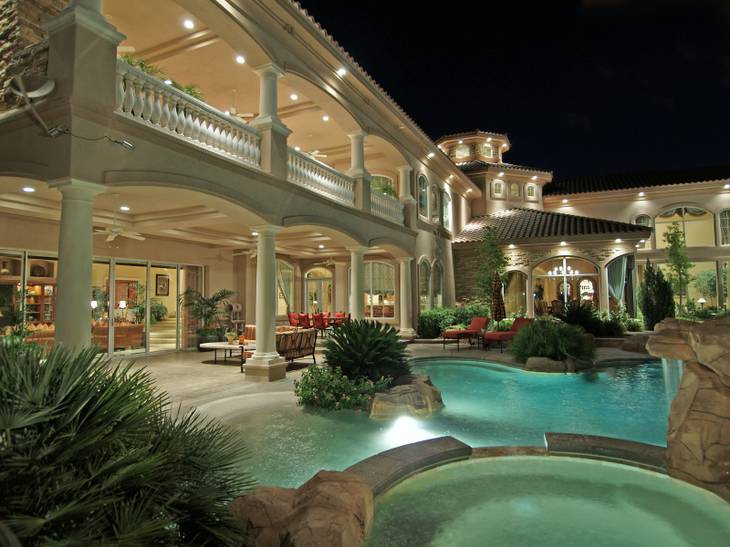 At $7 million, the residence at 9401 Kings Gate Court, Las Vegas, was among the most expensive homes sold in the Las Vegas Valley during 2012. This is a backyard view of the property.