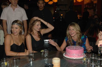 Lo and friends in celebratory mode.