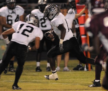 Palo Verde junior Tyrone Blake breaks free for a big gain Friday against the Spartans at Cimarron-Memorial High School.. The play was called back due to an offensive penalty.