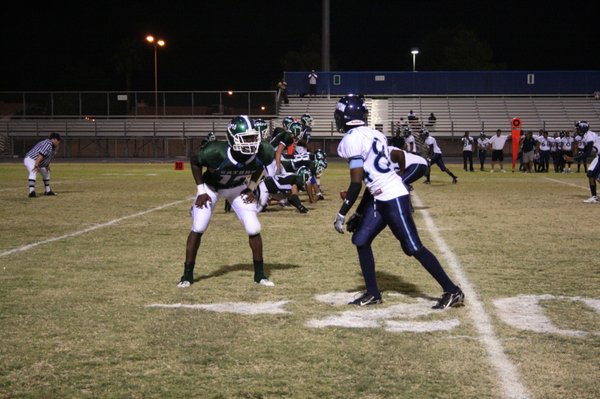 The Gators defense lines up against the Pioneers during Friday's ...