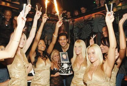 Mario Lopez and staff at the Bank nightclub. 