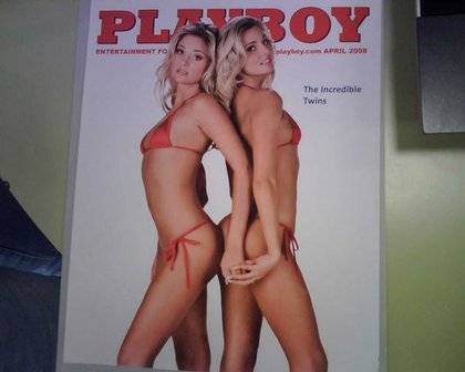 The double-exposure cover of the Shannon twins in Playboy.