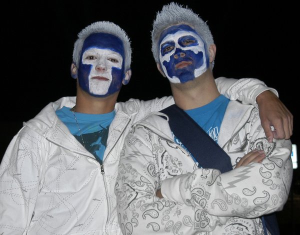 Centennial High seniors Kyle Johnson, left, and Stephen Preston proudly ...