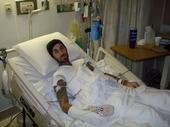 A hospitalized Travis Barker.
