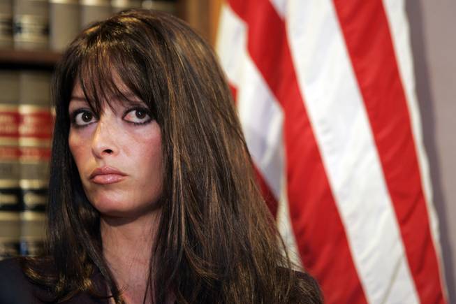 Chrissy Mazzeo during a news conference at her lawyer's office in downtown Las Vegas on Oct. 25, 2006, where she presented her side of an incident involving Jim Gibbons. 