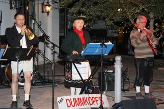 From left, Dan Johnson, Faye Bastarache, and Ronnie Gouge of the Dummkopf's perform during the Oktoberfest celebration at Lake Las Vegas.