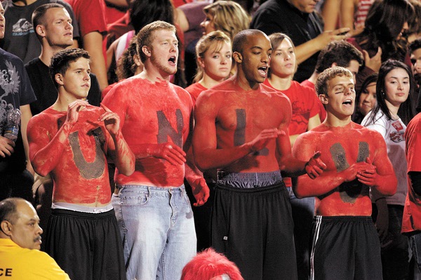 UNLV students cheer on their team as it takes on ...