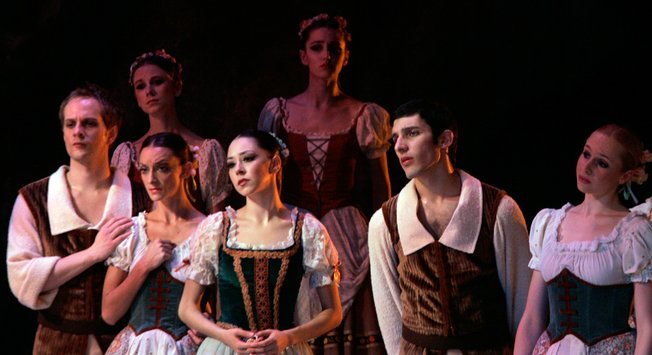 The corps de ballet for the Nevada Ballet Theatre performs during a dress rehearsal Thursday of "Giselle."