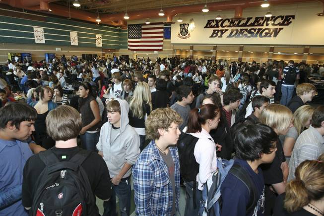 Hundreds of Coronado High School students pack the lunchroom during their 35-minute lunch period Oct. 21.