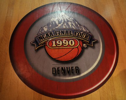 A logo from the 1990 Final Four servers as a daily reminder of the Rebels' championship run in Denver.