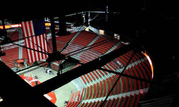 A look down onto Jerry Tarkanian court from the rafters ...