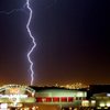 The author has seen his fair share of electrifying moments inside the Thomas & Mack Center. This lightning strike came courtesy of a thunderstorm in August of 2001.