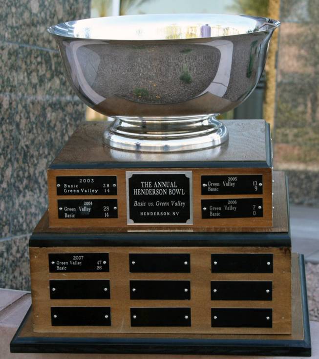 Green Valley and Basic High Schools compete for the prized Henderson Bowl trophy every season in Henderson's oldest football rivalry. Green Valley has won the past four Henderson Bowl games.