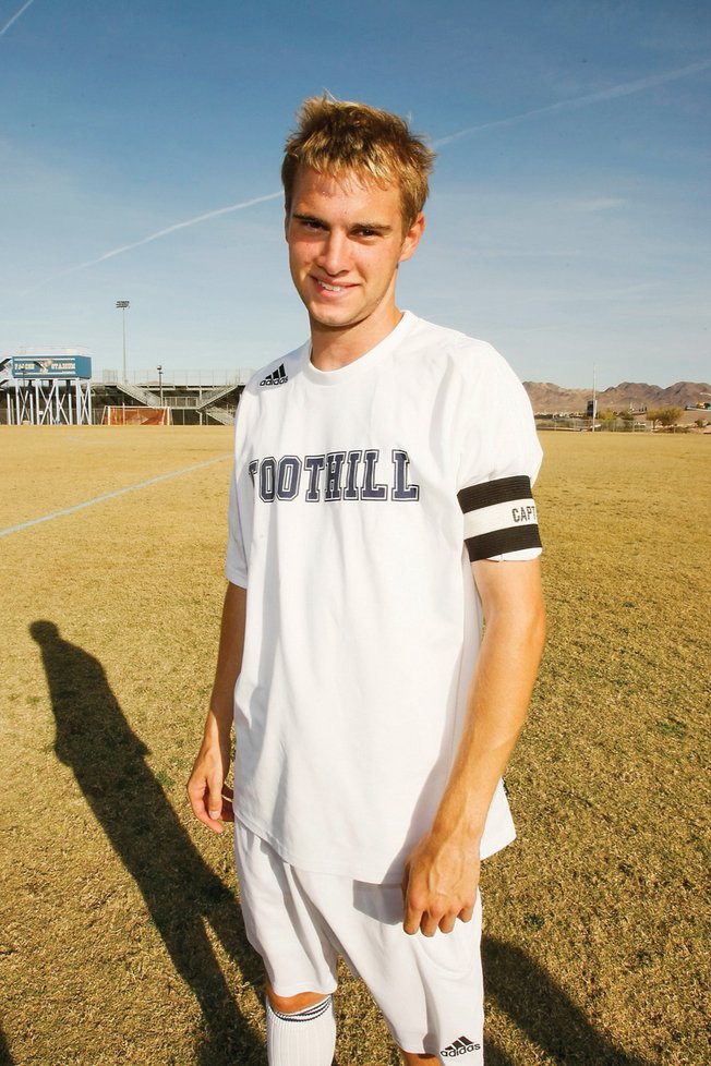Foothill soccer captain Drew Suits poses prior to a recent game against Liberty High School.