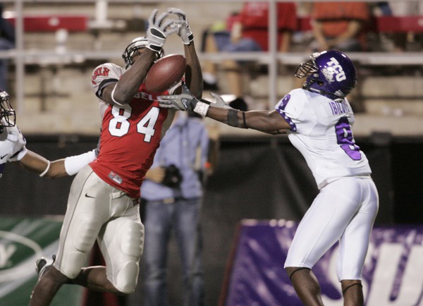 UNLV wide receiver Rodelin Anthony lets a pass drop through ...