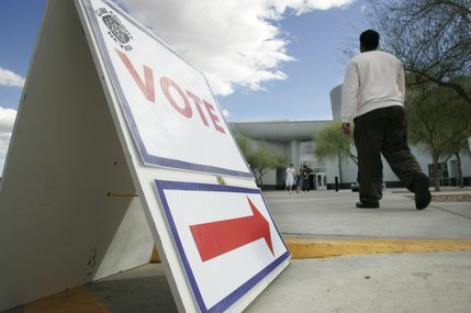 The West Las Vegas Library serves as one of the many polling places across the valley Tuesday.