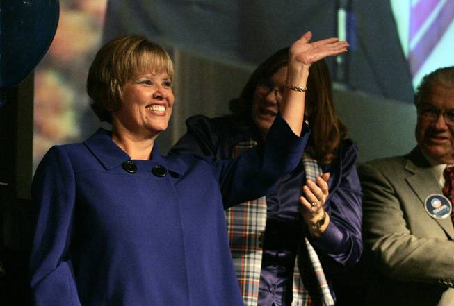 Democrat Shirley Breeden is introduced at a November 2008 party at the Rio. Breeden, who retired from the Clark County School District, beat state Sen. Joe Heck. 
