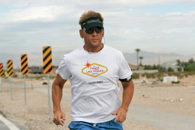 Cole Freestone, seen here running in his neighborhood, is a triathlete competing in the Silverman Triathlon this weekend.
