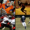 Clockwise, from left: Bishop Gorman's Kawika Antolin, Basic's Robby Faiman, Las Vegas' Reggie Bulloc