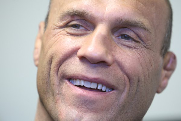 Mixed martial arts fighter Randy Couture smiles during an interview ...