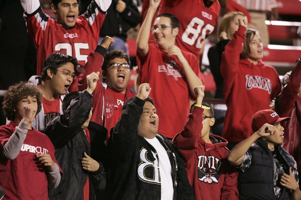 UNLV fans celebrate pulling ahead of New Mexico Saturday. UNLV ...