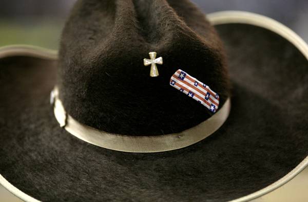 A decorated cowboy hat at the PBR World Finals.