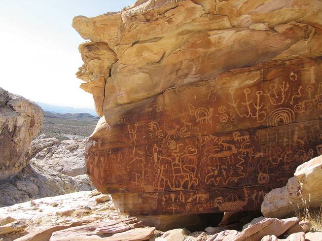 
A petroglyph panel known as "Newspaper Rock" is among the areas in Gold Butte, near Mesquite, for which conservationists have pushed legislators to pass protections.