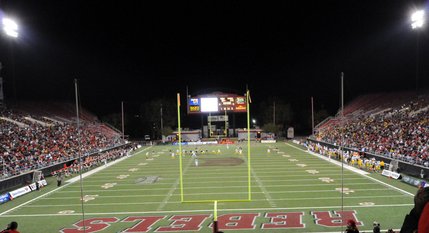 The Rebels make their way upfield Thursday night.
