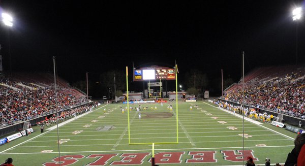 The Rebels make their way upfield Thursday night.